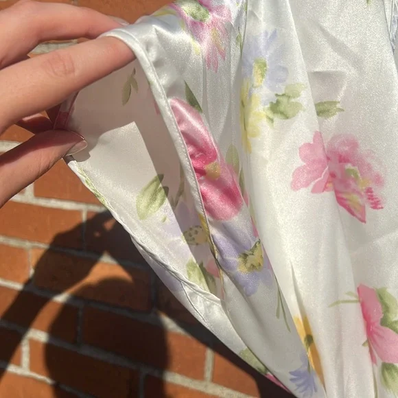 Vintage Cinema Etoile Floral Pattern Pastel Colors Robe Duster - Picture 5 of 10